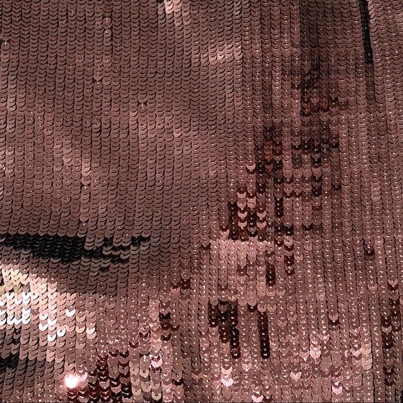 Anthropologie Maeve Kara Sequin Embellished Side Slit Mini Dress Bronze Brown 3X - Picture 11 of 16